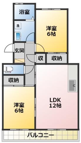メゾン須磨(2LDK/2階)の間取り写真