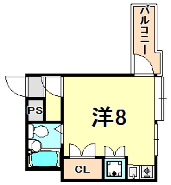 メゾンドゥロイ(ワンルーム/6階)の間取り写真