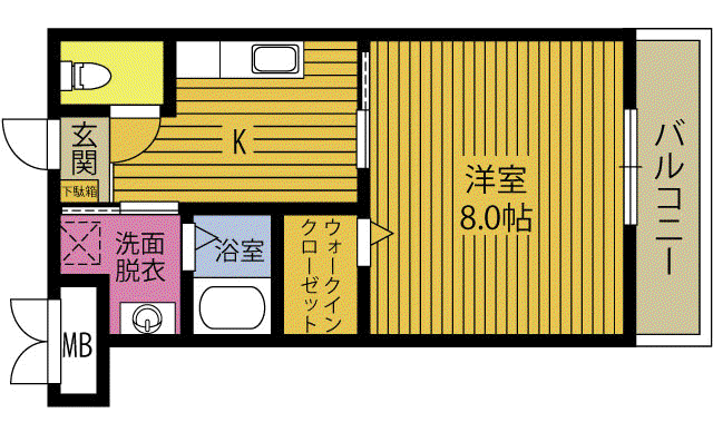 GRACE MIYAKE(1K/2階)の間取り写真