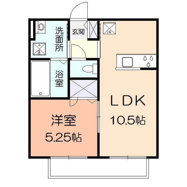 PUMEHANA(1LDK/1階)の間取り写真