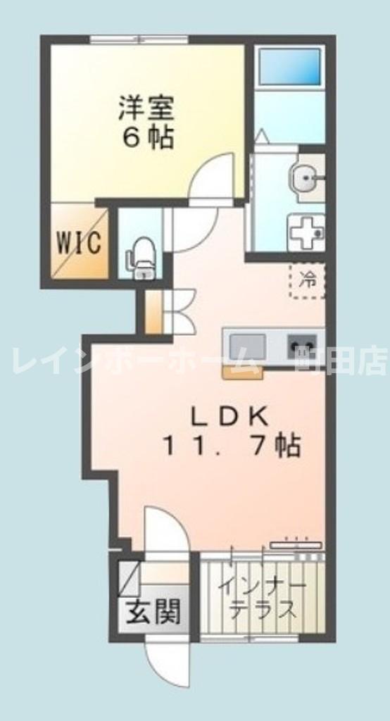 アプリコットB(1LDK/1階)の間取り写真