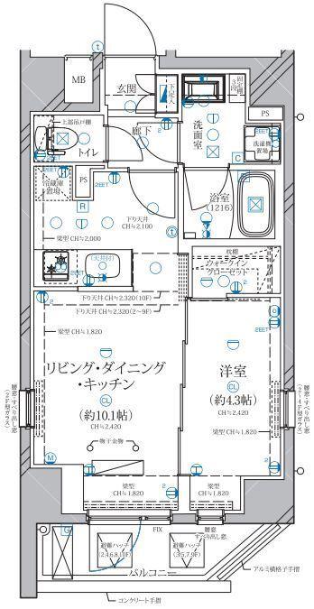 ディアレイシャス赤羽(1LDK/7階)の間取り写真