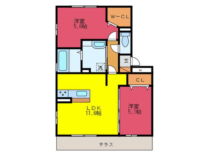 ロイヤルハイツII(2LDK/1階)の間取り写真