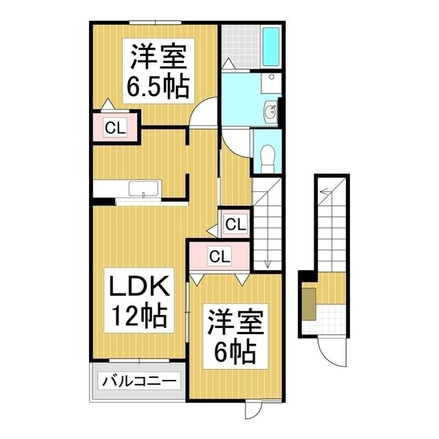 サンセール(2LDK/2階)の間取り写真