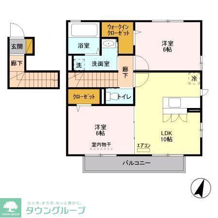 サニーモール壱番館(2LDK/2階)の間取り写真