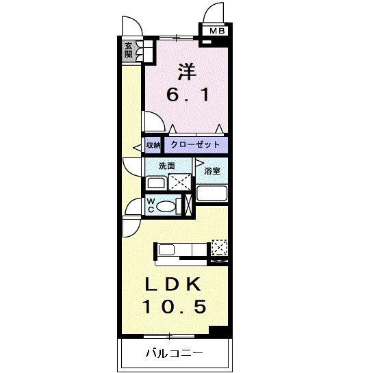 ル・レクチェ(1LDK/3階)の間取り写真