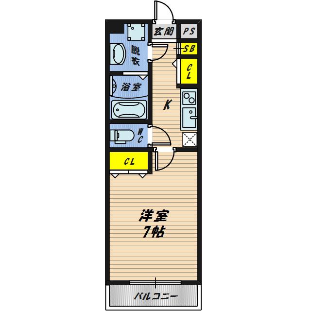 MASSIMO鶴見(1K/3階)の間取り写真