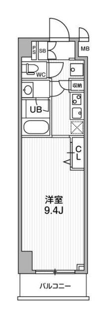 ALTERNA横濱阪東橋(1K/11階)の間取り写真