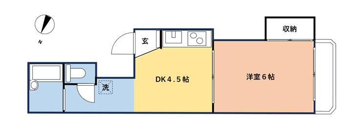 和光ハイツ(1DK/1階)の間取り写真