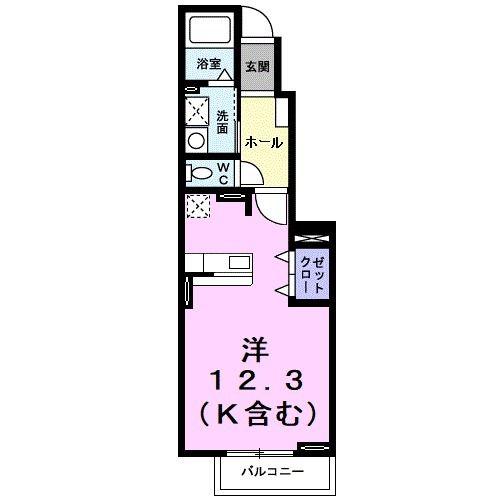 コルソプレッソ(ワンルーム/1階)の間取り写真