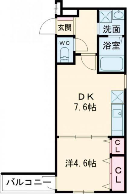 フジパレス住道III番館(1DK/1階)の間取り写真