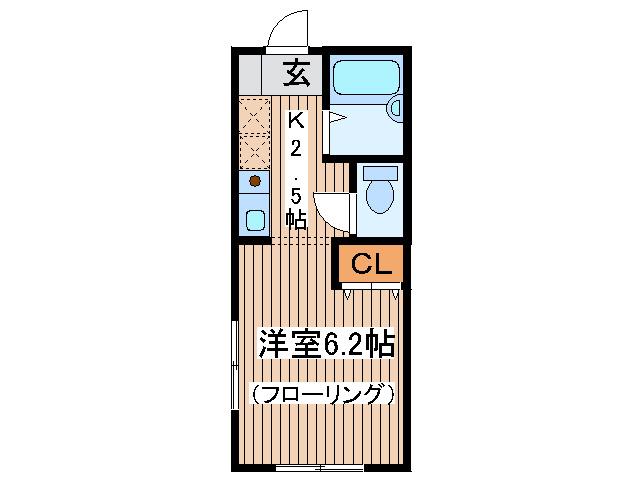 メゾンドゥース(1K/1階)の間取り写真