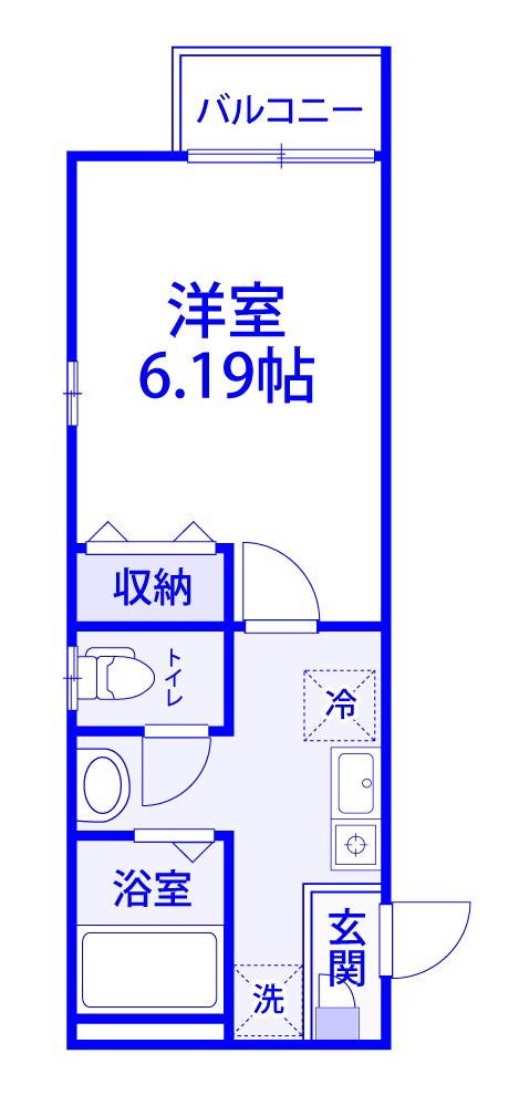 モンターニャ土呂(1K/1階)の間取り写真