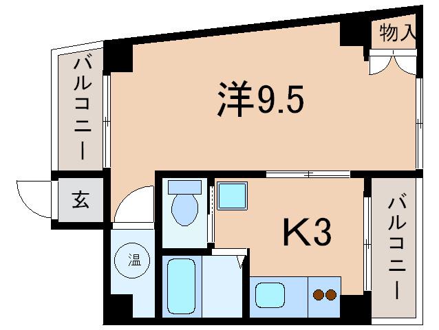 第2エントピアコート麻布(1K/4階)の間取り写真