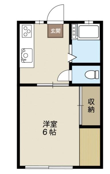 ニューハイツI(1K/2階)の間取り写真