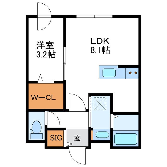 BLANC JEMIS N25 ブランジェミスN25(1LDK/4階)の間取り写真
