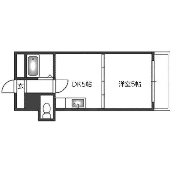 RIORA塚本II(1DK/5階)の間取り写真