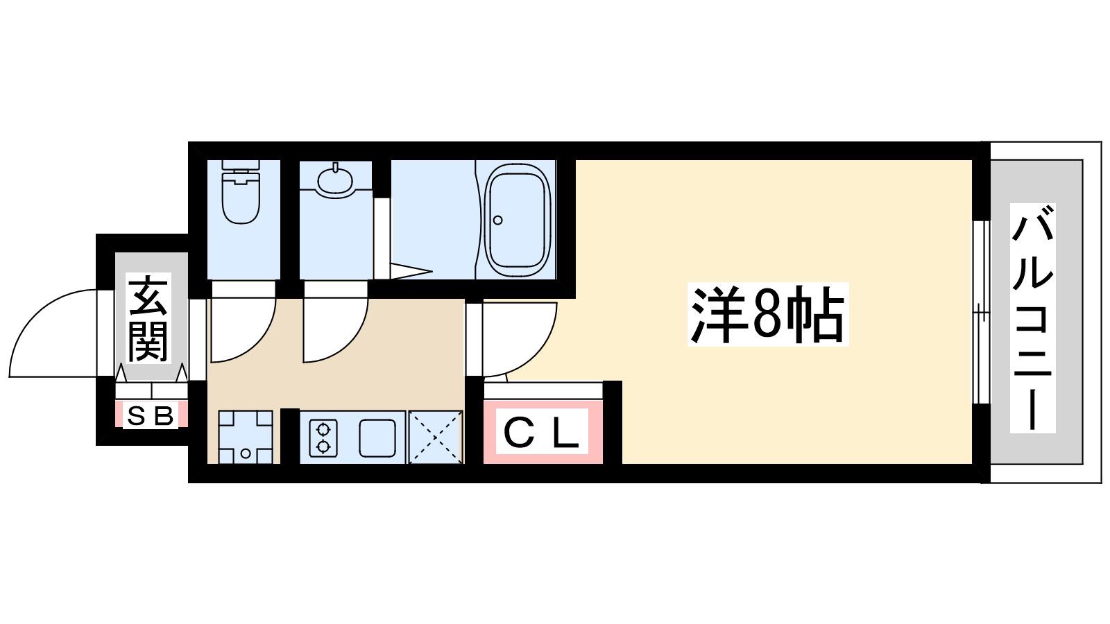 フェニックス新大阪(1K/15階)の間取り写真
