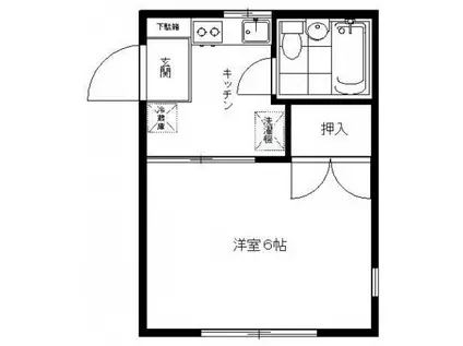 ハイムJUN(1K/1階)の間取り写真