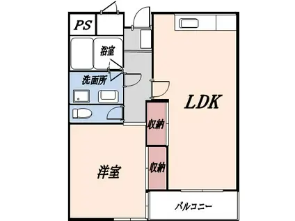 レスポワール弥生台B(1LDK/1階)の間取り写真