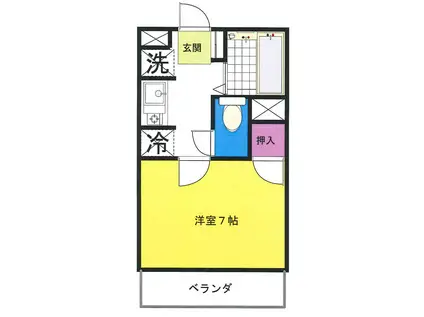 メゾンドフジミ15(1K/1階)の間取り写真