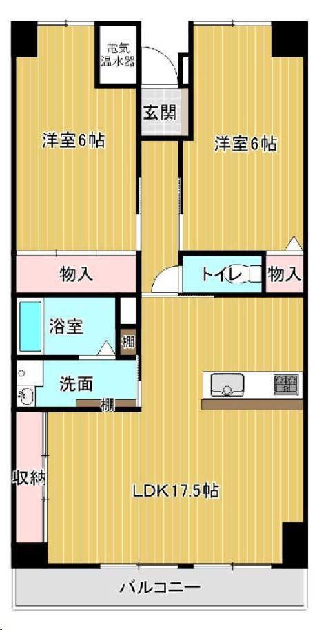 マルイローズガーデン(2LDK/3階)の間取り写真