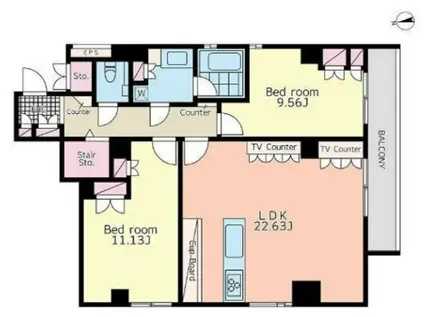 PLATINE CINQ プラチネサンク(2LDK/3階)の間取り写真