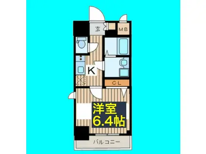 エスリード名古屋STATION ウエスト(1K/4階)の間取り写真
