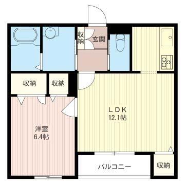 ロメリアズ(1LDK/3階)の間取り写真