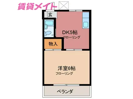 カントリーパレスとみ川(1DK/3階)の間取り写真