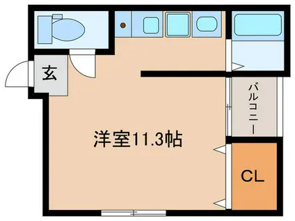 クレール二見町(ワンルーム/1階)の間取り写真