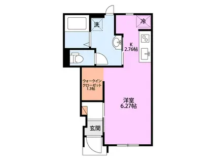 リビンド古正寺(ワンルーム/1階)の間取り写真