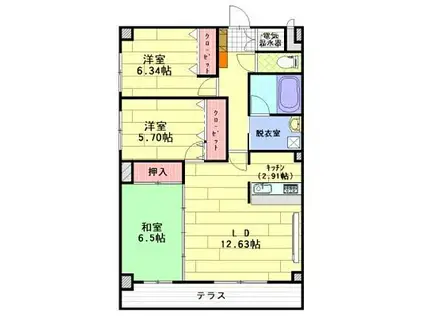 メディオ・カーサ(3LDK/2階)の間取り写真