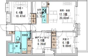 コートデルトゥール昭島(2LDK/2階)の間取り写真