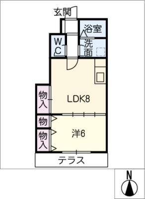 SAKYO21常滑(1LDK/1階)の間取り写真