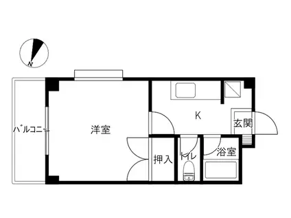 カワバハイツ(1K/1階)の間取り写真