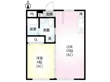 秀マンション(1LDK/1階)の間取り写真