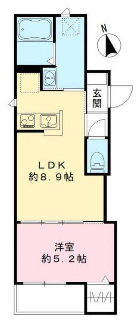 ピュール宮本(1LDK/1階)の間取り写真