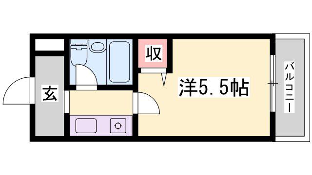 BMKビル(1K/6階)の間取り写真