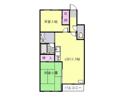 センチュリーハイツ(2LDK/2階)の間取り写真