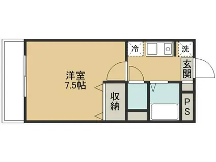 メゾンドレーヌ(1K/2階)の間取り写真