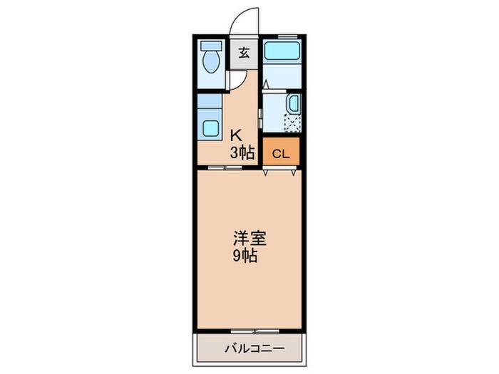 REKSY I(1K/1階)の間取り写真