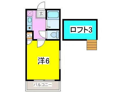 サンセルコ帯山(1K/1階)の間取り写真