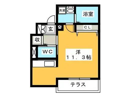 シャーメゾン華陽(ワンルーム/1階)の間取り写真