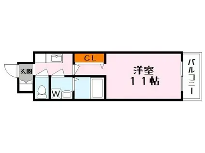 クエスト西大路(1K/5階)の間取り写真