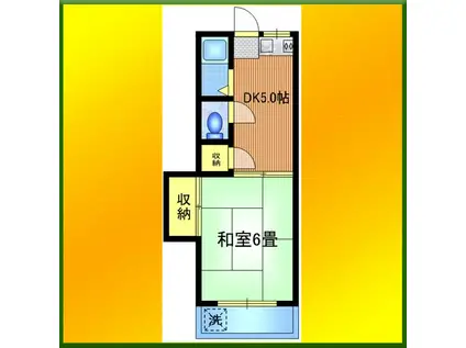 みどり荘(1DK/1階)の間取り写真