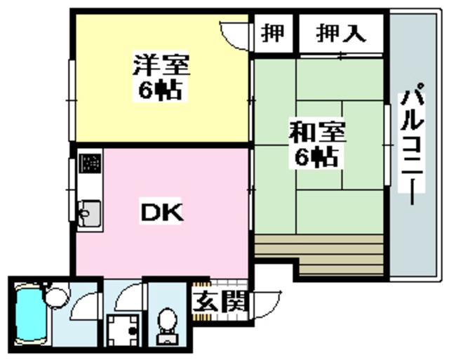 第2東雲マンション(2DK/1階)の間取り写真
