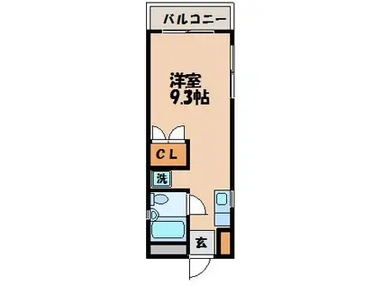 エイジス若草(ワンルーム/5階)の間取り写真