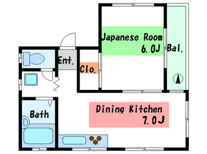 サンコーポ(1DK/1階)の間取り写真
