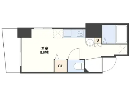 デ・クメール八幡(ワンルーム/3階)の間取り写真